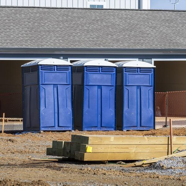 Heavy-duty construction site porta potty in New Brunswick, New Jersey