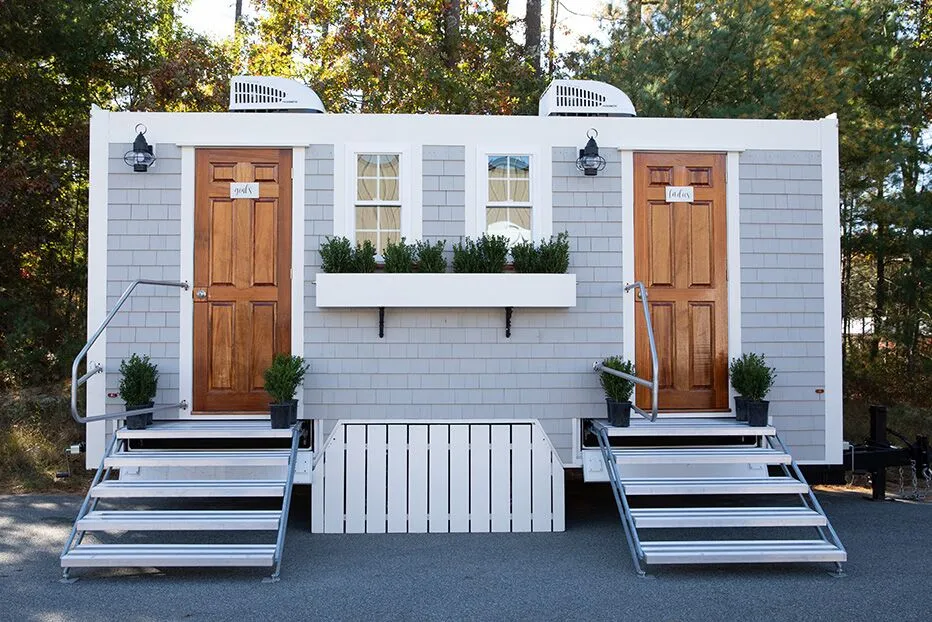 Wedding restroom units discretely staged at a venue in New Brunswick, New Jersey